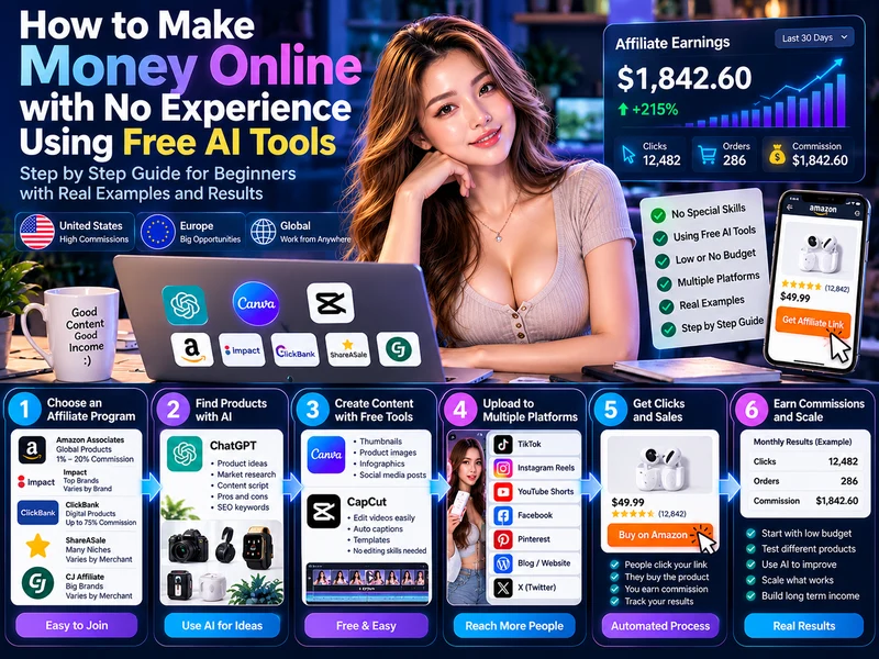 Affiliate marketing example results with free AI tools