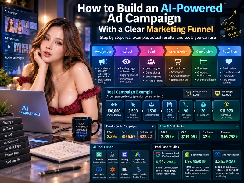 AI marketing funnel with real campaign case studies