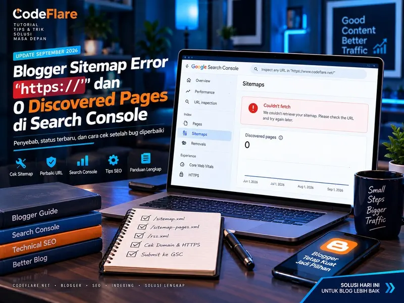 Pemeriksaan custom domain HTTPS dan redirect untuk sitemap Blogger