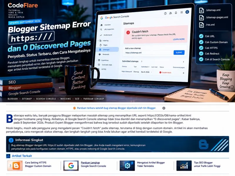Blogger sitemap Couldn't fetch di Google Search Console