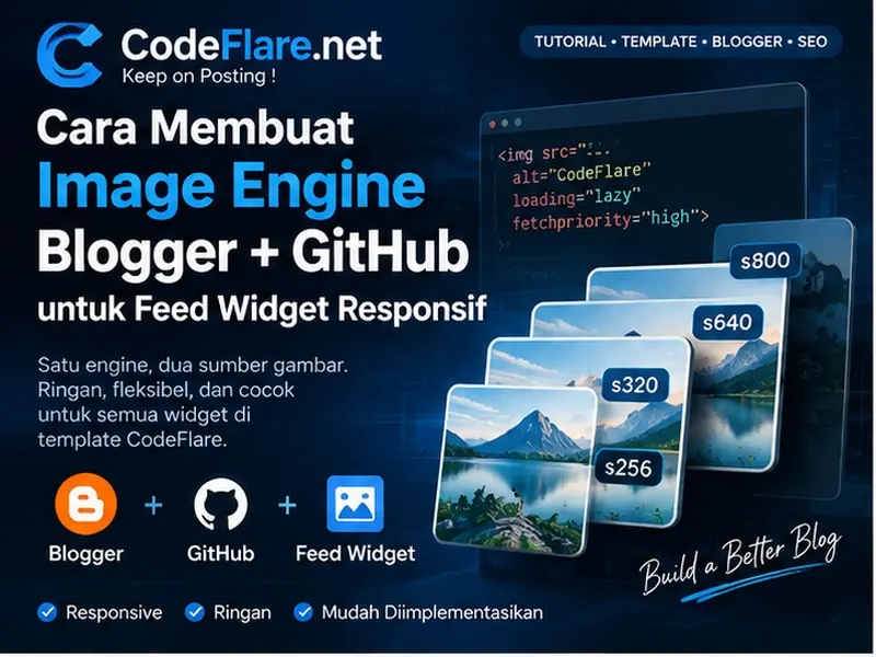 Cara Membuat Image Engine Blogger + GitHub untuk Feed Widget Responsif