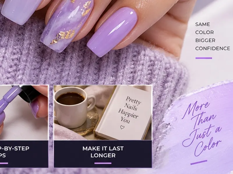 Cloud purple manicure care and long lasting nail tips