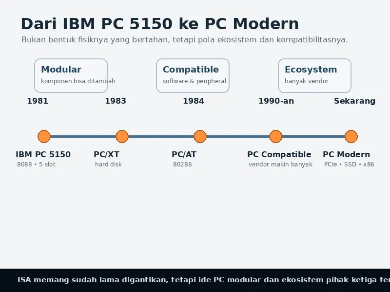 Timeline dari IBM PC 5150 ke PC compatible dan PC modern