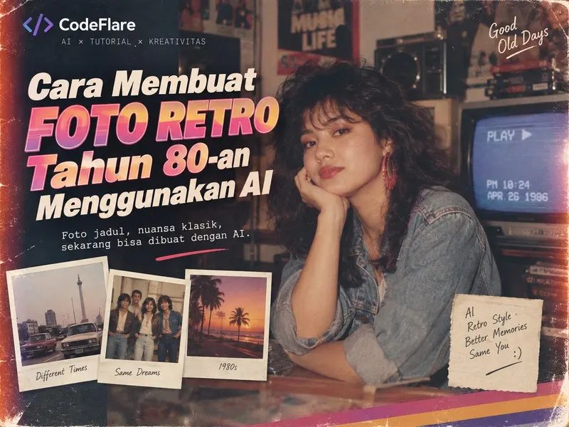 Tutorial membuat foto retro 80-an menggunakan ChatGPT dan Gemini