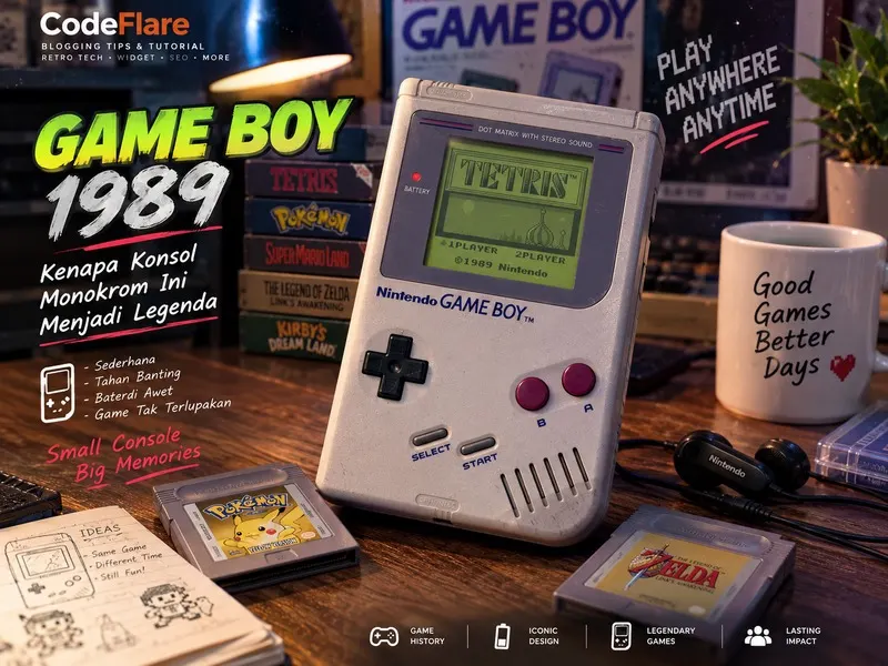 Game Boy 1989 dengan Tetris dan game ikonik