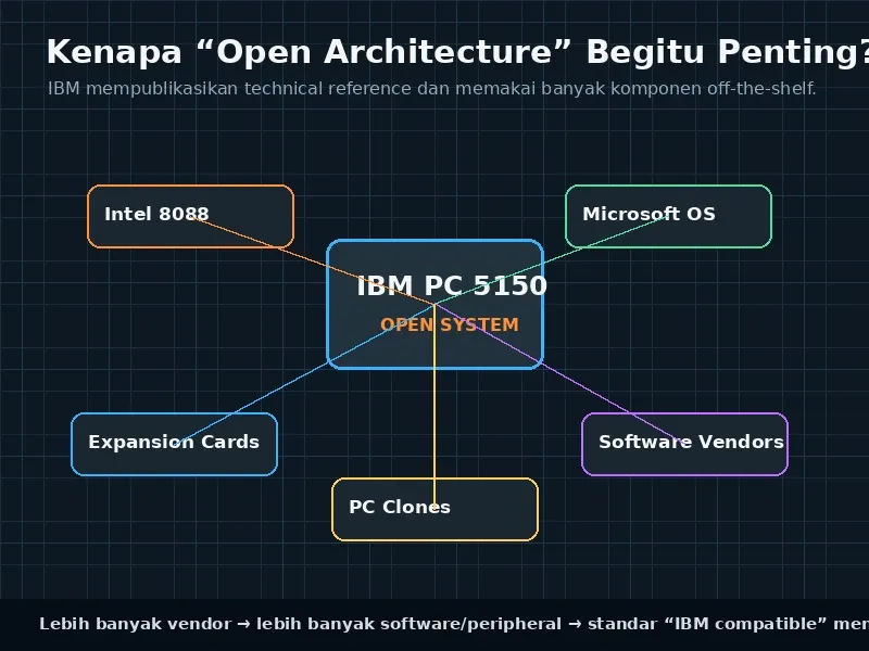 Open architecture IBM PC 5150 dan lahirnya ekosistem PC compatible