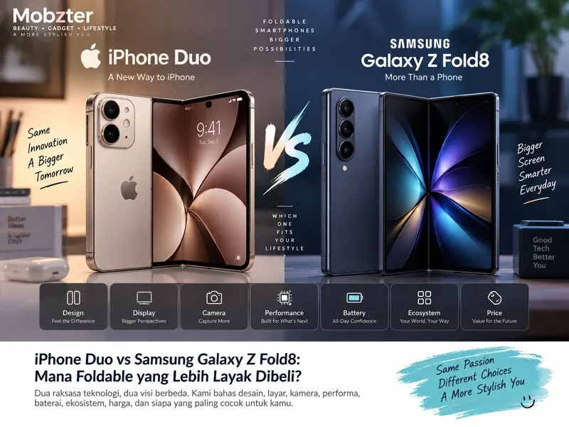 Perbandingan desain dan layar iPhone Duo dengan Galaxy Z Fold8