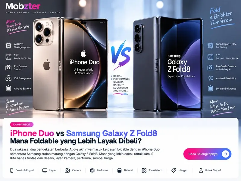 iPhone Duo vs Samsung Galaxy Z Fold8 perbandingan foldable premium