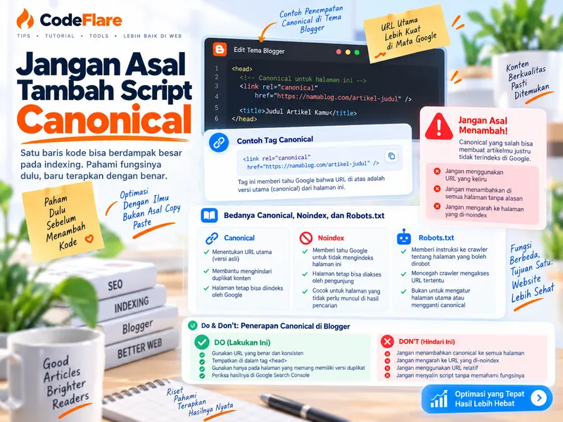Jangan asal menambah script canonical pada Blogger