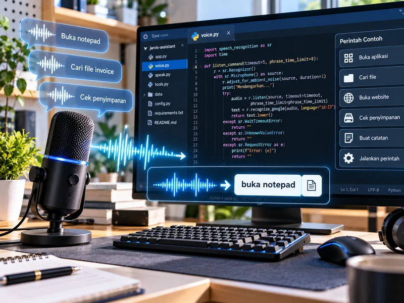 Bikin Jarvis Bisa Mendengar Suara: Cara Membuat voice.py untuk Speech-to-Text di Windows