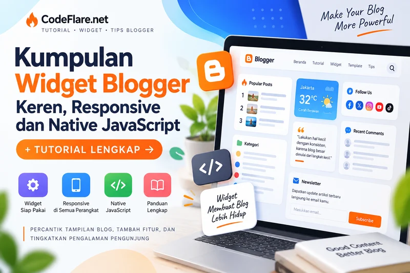 Kumpulan Widget Blogger Keren, Responsive dan Native JavaScript + Tutorial Lengkap