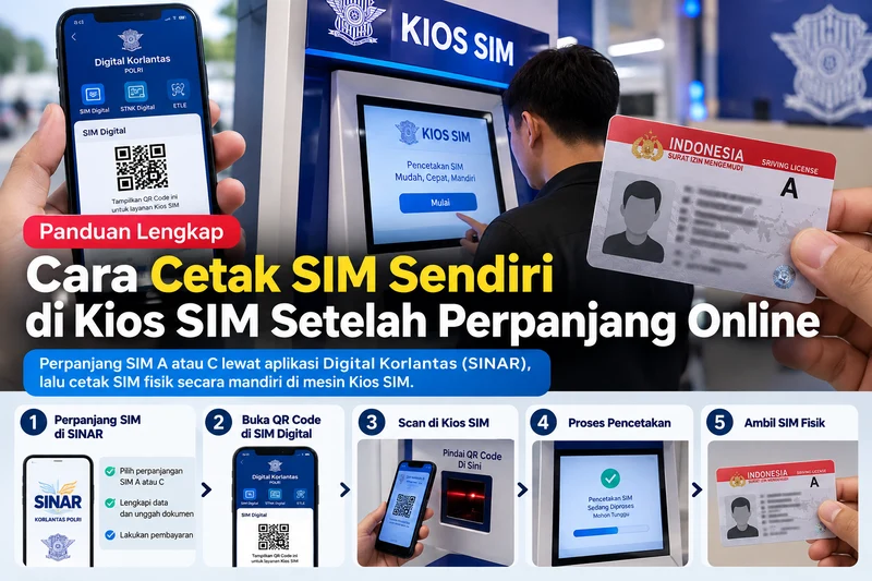 Alur cetak SIM fisik menggunakan QR Code di Kios SIM