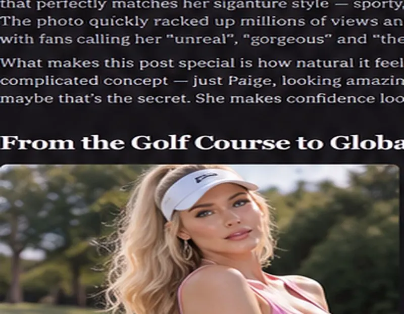 Paige Spiranac golf and lifestyle Mobzter editorial illustration
