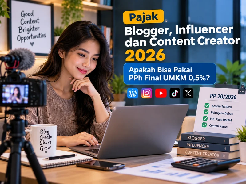 Pajak Blogger, Influencer dan Content Creator 2026: Apakah Bisa Pakai PPh Final UMKM 0,5%?