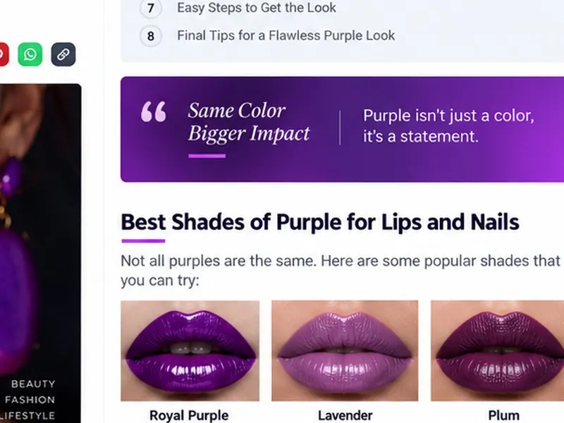 Purple lipstick shades and undertone comparison