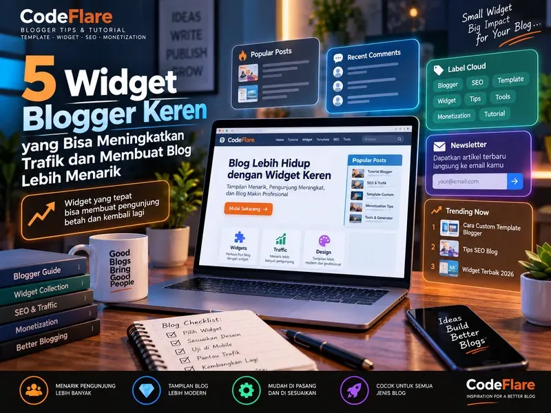 Contoh tampilan Related Posts Blogger responsif pada blog modern