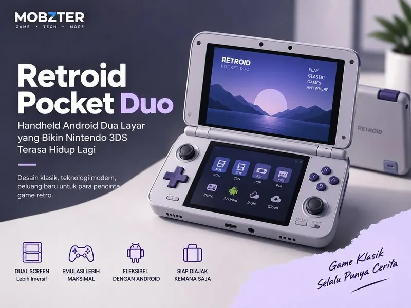 Ilustrasi pengalaman bermain game retro dengan Retroid Pocket Duo