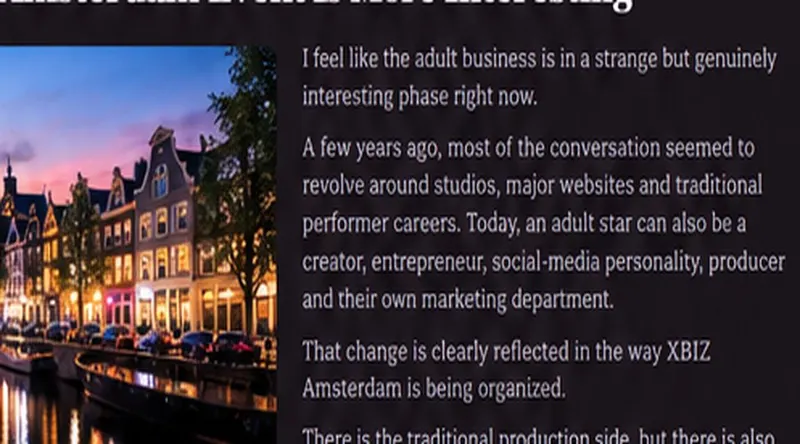 XBIZ Amsterdam 2026 opening event Mobzter editorial visual